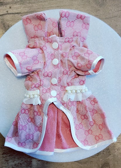Dream Dog Designer Luxury Fashion Wear Pink Skirt Dress Dog Apparel Pet Clothes S-XXL, Small Medium Breeds