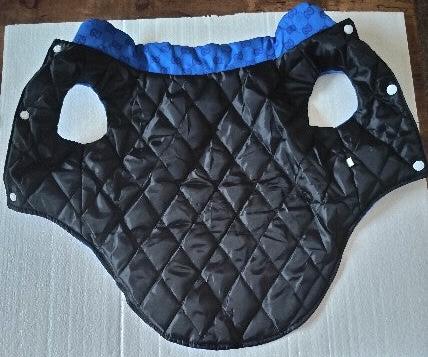 Luxury Designer-Inspired Replica Dog Padded Puffer Vest Dog Jacket Coat Clothes Quilted Pet Apparel, Brown or Blue, Small Medium Breeds, Sizes Small to 3XL
