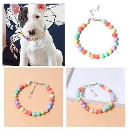 Dream Dog Pet Collar with Beads, Adjustable Necklace Wedding Cat Dog Necklace Jewelry, Small, Medium and Large