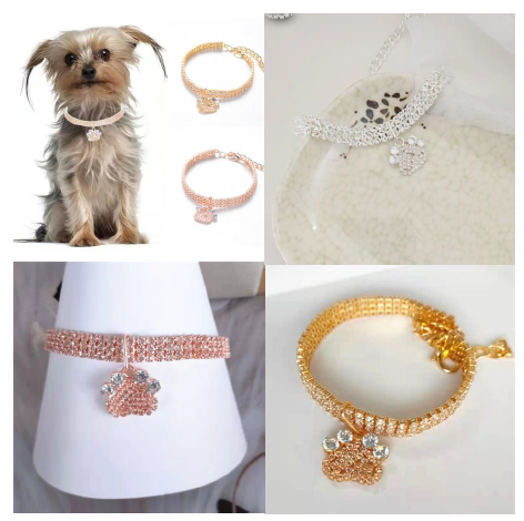 Dream Dog Pet Collar with Rhinestones Diamonds, Adjustable Crystal Diamond Pendant Wedding Cat Dog Necklace Jewelry
