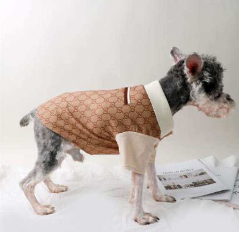 Dream Dog Luxury Fancy Fashion Dog Dress Shirt Cat Pet Clothes Apparel, Perfect for The Holidays, Birthdays, Two-Tone Beige, Small to Medium Breeds, from Small to XX-Large