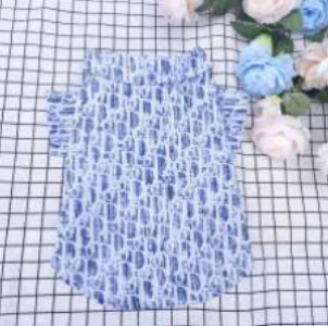 Dream Dog Luxury Desginer-Inspired Replica Summer Snap Button Shirt, Dog, Cat, Pet Clothes Apparel Soft Blue or Pink, Small Breeds, Small to XX-Large