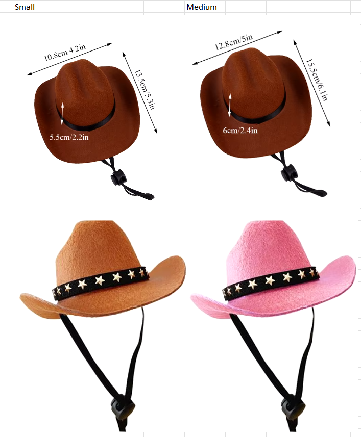 Dream Dog Cowboy Hat Pet Supplies Adjustable Dog Costume Top Hat Headwear Pet Hat Dogs Caps Pet Sun Hats for Cats