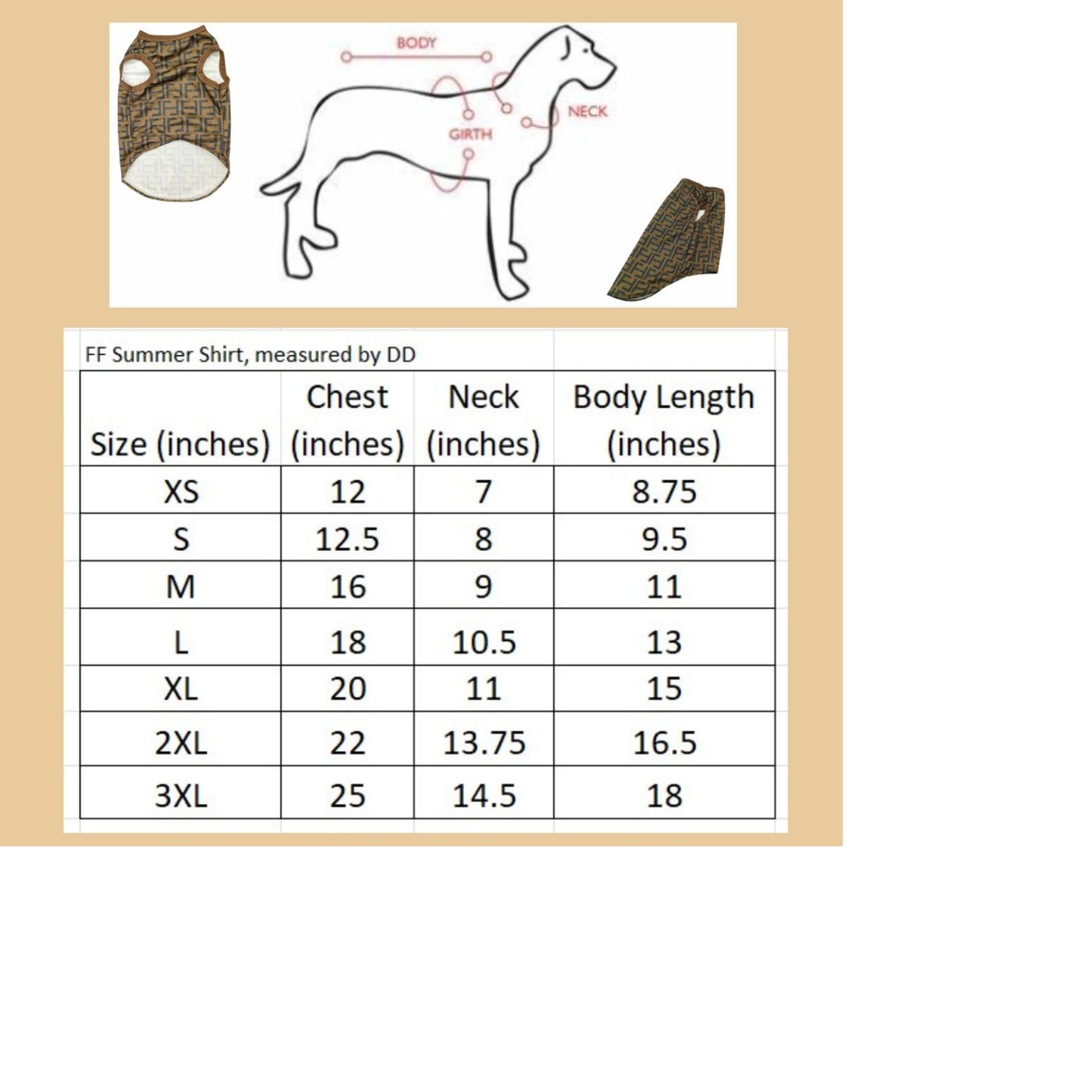 Dream Dog Summer Shirt Vest, Dago, Sleeveless Dog Cat Shirt Pet Luxury Clothes Pullover Apparel Super Soft, Brown