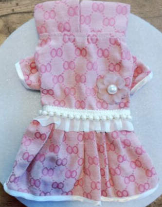 Dream Dog Designer Luxury Fashion Wear Pink Skirt Dress Dog Apparel Pet Clothes S-XXL, Small Medium Breeds