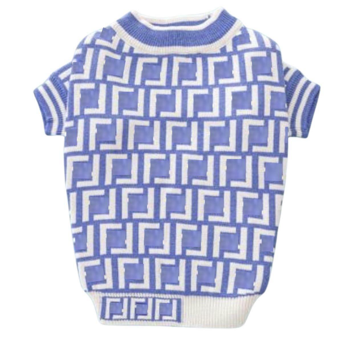 Dream Dog Luxury Desgner-Inspired Replica Pet Sweater Light Blue Fashion Clothes Dog Cats, Super Soft and Warm, XS-XXL, Small-Medium Breeds