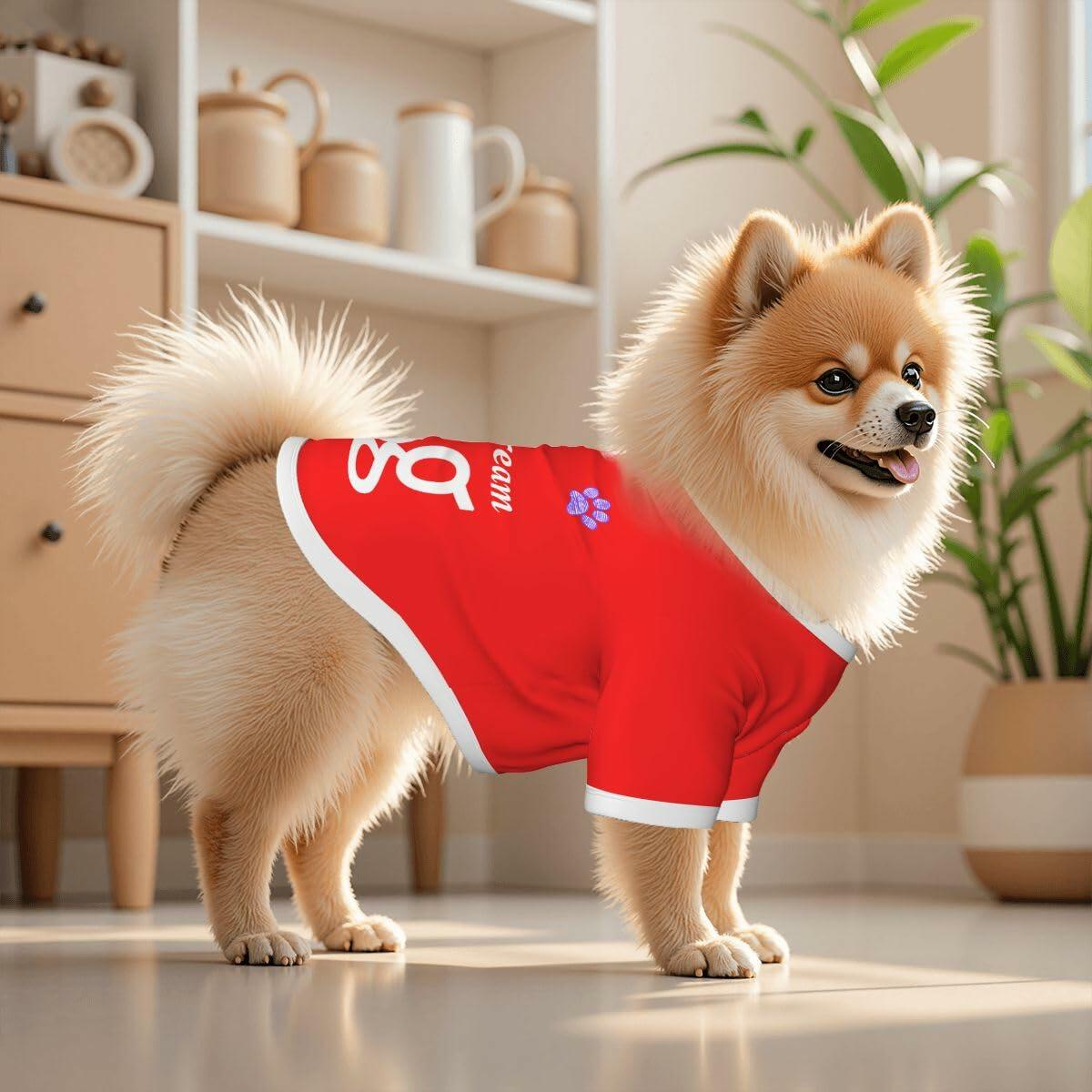 Dream Dog Small Breed - S, M, & L - Luxury Cotton Shirts Cat, Pet, Dog Clothes, Super Soft and Warm (Red, Medium)