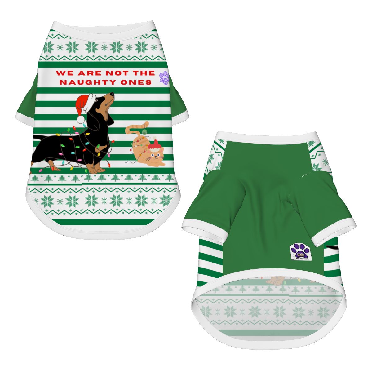 Dream Dog Small Breed - Christmas - S, M, & L - Luxury Cotton Shirts Cat, Pet, Dog Clothes, Super Soft and Warm X-MAS T-Shirt