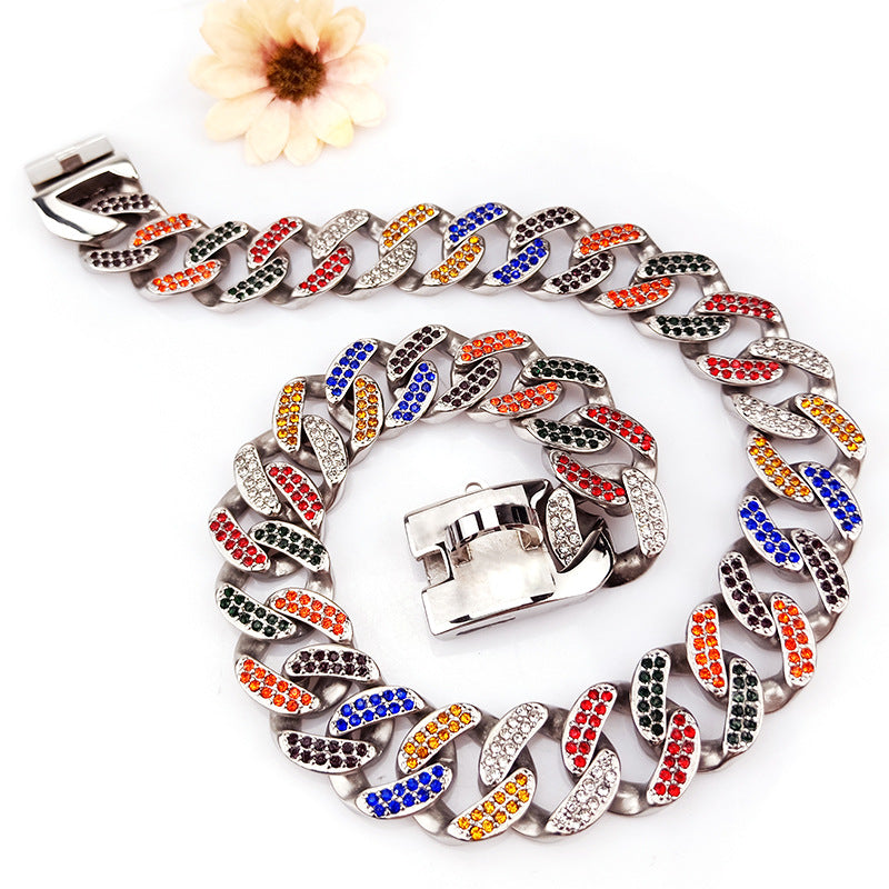 Stainless Steel 304 Dog Collar Metal Chain Multi color