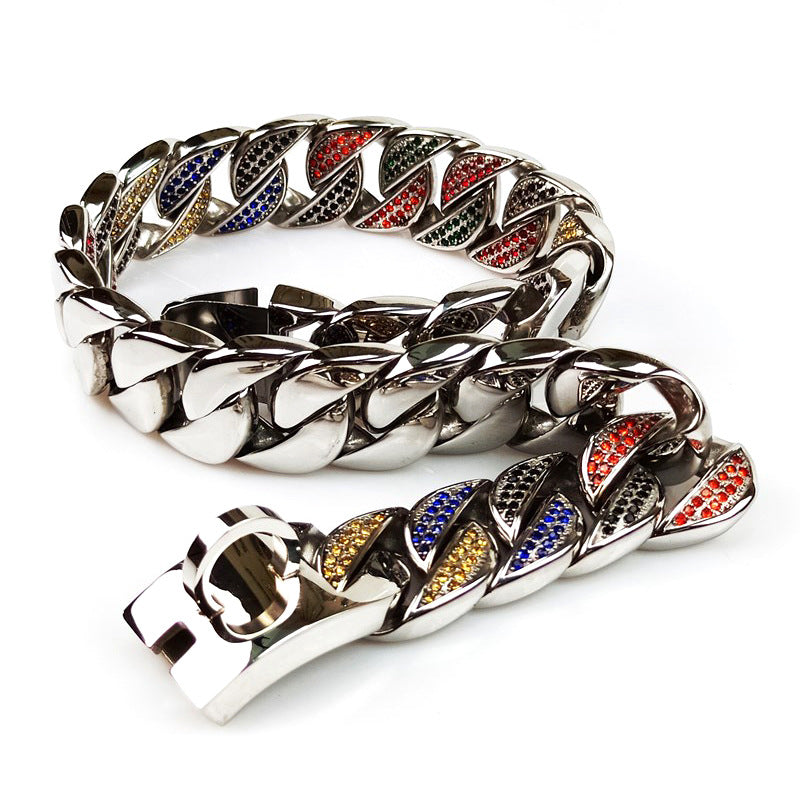 Stainless Steel 304 Dog Collar Metal Chain Multi color