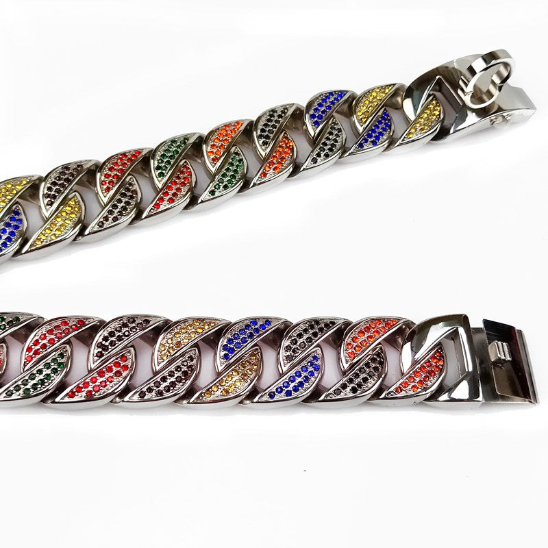 Stainless Steel 304 Dog Collar Metal Chain Multi color