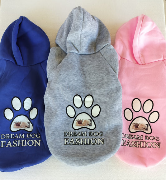 Dream Dog Soft Sweatshirt Clothes for Small Pet Cat Dog XS-9XL Free Water Bowl