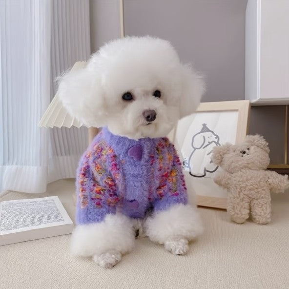 Dream Dog Luxury Fashion Fuzzy Sweater Jacket Cat Dog Apparel Pet Clothes, Super soft