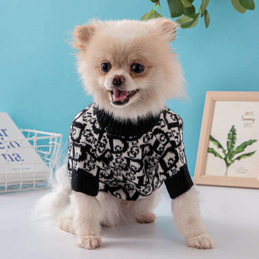 Luxury Designer Pet Clothes High Quality Stylish Apparel Dog Sweater - Autumn/Winter Fashion