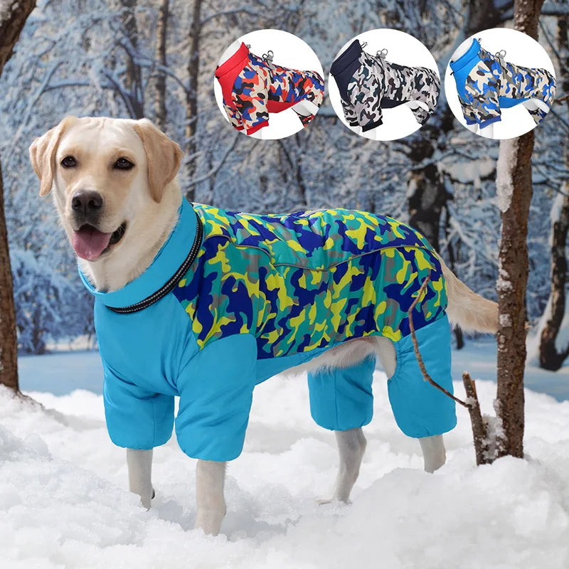 Luxury Jacket for Large Dogs Waterproof Big Dog Jumpsuit Clothes Labrador Doberman Coat Clothing for Medium Large Dogs