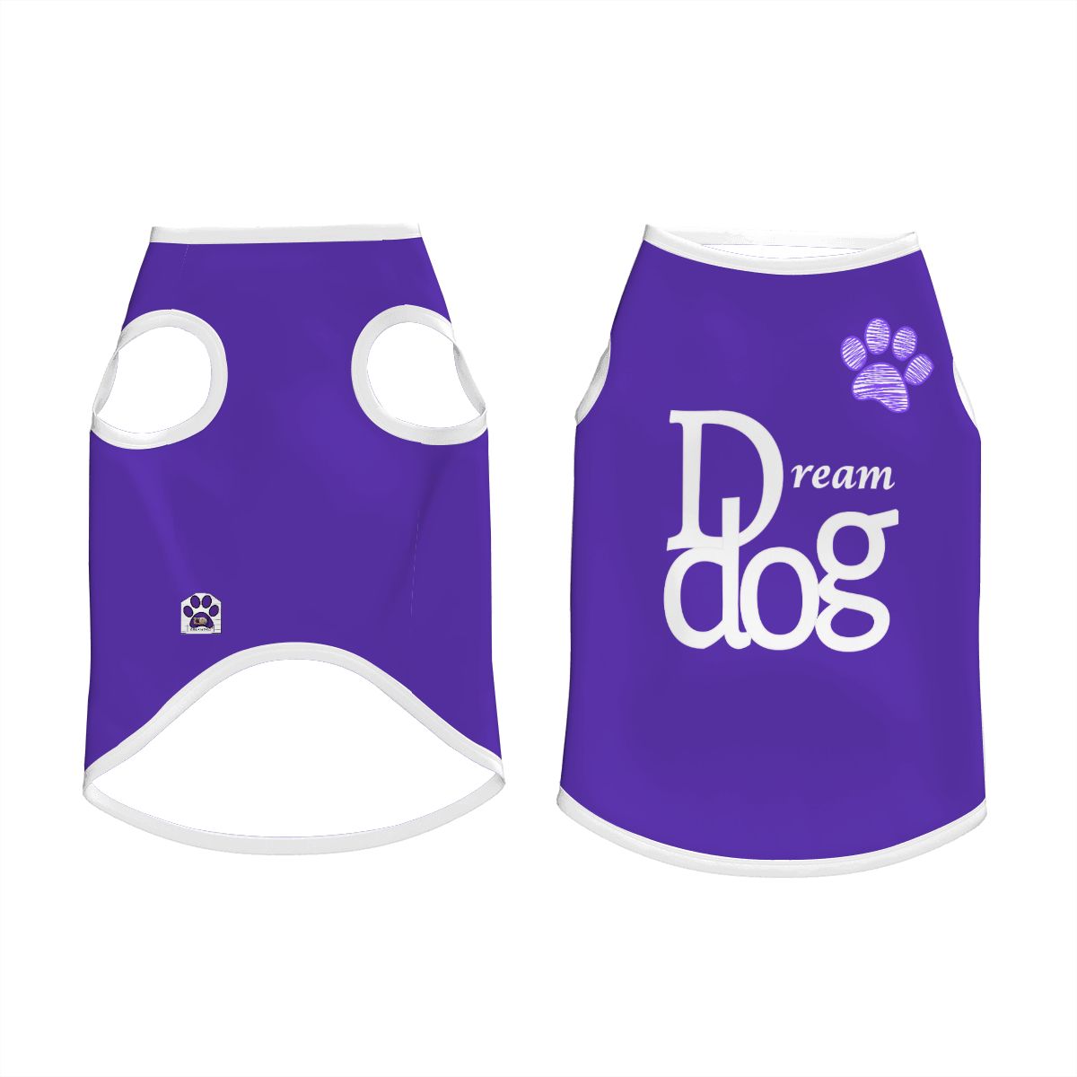 Dream Dog Medium - Large Breed - XL to 5XL - Luxury Cotton Tank Top, T-Shirt Cat, Pet, Dog Clothes, Super Soft & Warm, Purple, Red and Purple & Pink Multi-Color Shirt
