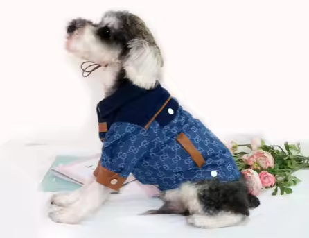 Luxury Designer Fashion Dog Jean Denim Jacket Clothes Pet Clothes Soft