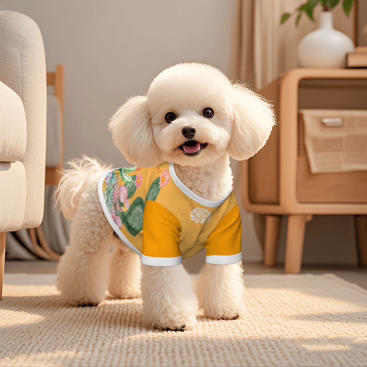Dream-Dog Luxury Arizona Collection Cotton Dog Cactus Shirts for Pets, Party Stylish Clothes, Sizes Sm to Large, Small Breeds