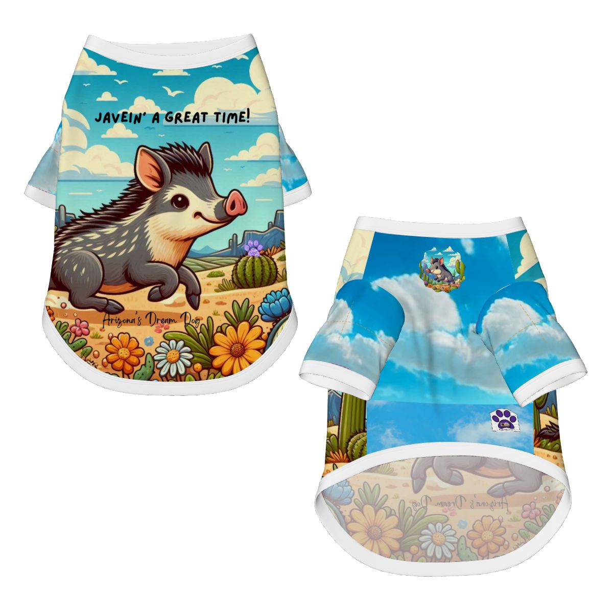 Dream-Dog Luxury Arizona Collection Cotton Dog Javelina, Snake for Pets, Party Stylish Clothes, Sizes Sm to Large, Small Breeds