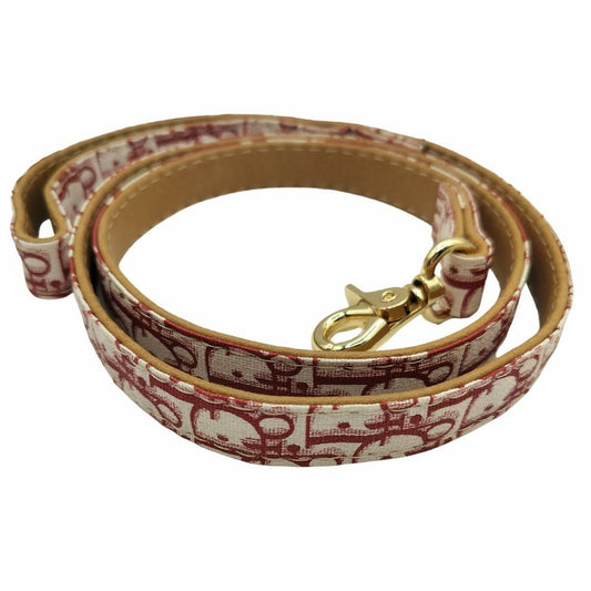 Dream Dog Luxury Designer-Inspired Replica Leashes, for Pets, Cats, Traditional Style Leash, Swivel Clasp for Small, Medium and Large Dogs Colors: Black and Red, Sizes: S-05"x48" and L-.75"x48"