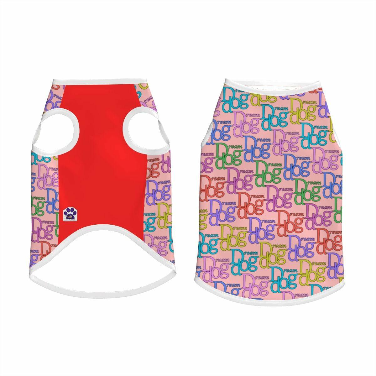 Dream Dog Medium - Large Breed - XL to 5XL - Luxury Cotton Tank Top, T-Shirt Cat, Pet, Dog Clothes, Super Soft & Warm, Purple, Red and Purple & Pink Multi-Color Shirt