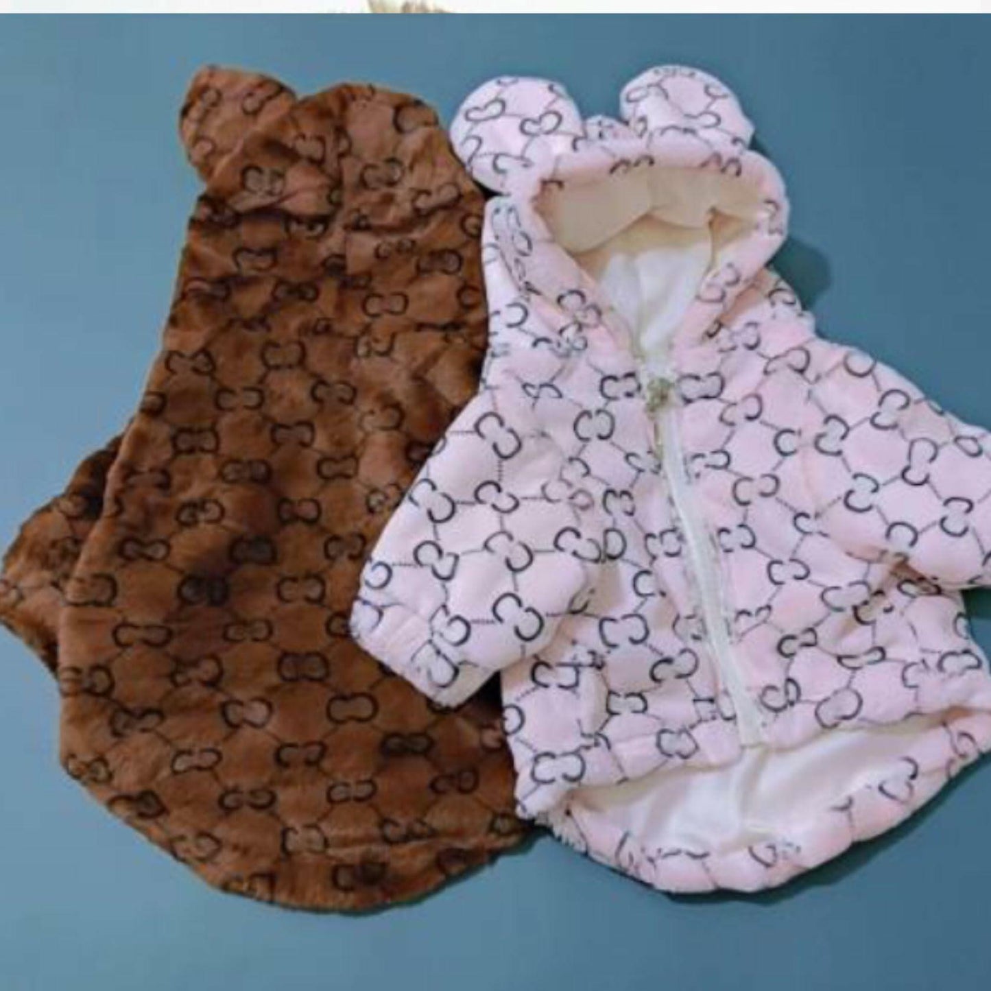 Luxury Designer-Inspired Replica.Dream Dog Hoodie Jacket Coat Zipper Easy On/Off Designer Inspired Ears and Lined Soft Jacket Design Warm Clothing Pink and Brown XS to 3XL (Brown, 3XL)