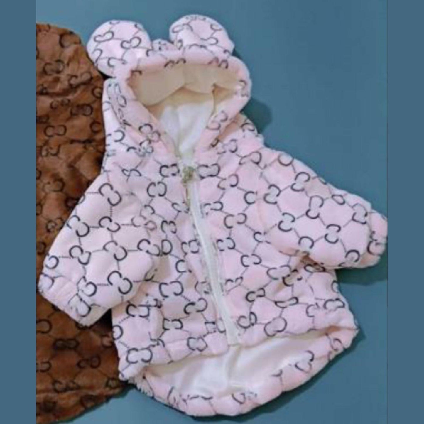 Luxury Designer-Inspired Replica.Dream Dog Hoodie Jacket Coat Zipper Easy On/Off Designer Inspired Ears and Lined Soft Jacket Design Warm Clothing Pink and Brown XS to 3XL (Brown, 3XL)