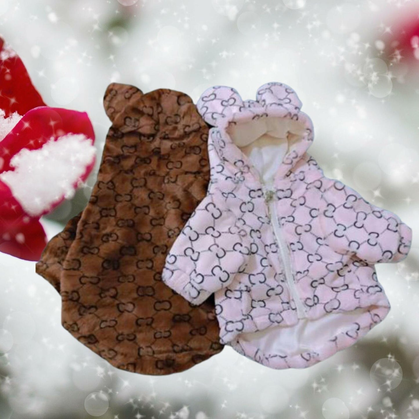 Luxury Designer-Inspired Replica.Dream Dog Hoodie Jacket Coat Zipper Easy On/Off Designer Inspired Ears and Lined Soft Jacket Design Warm Clothing Pink and Brown XS to 3XL (Brown, 3XL)