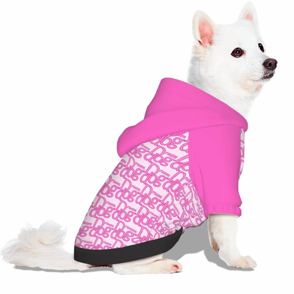 Dream Dog Small Breed Hoodie Pet Clothes XS to XXL - Luxury Shirts Pet, Dog Clothes, Super Soft and Warm Hooded Shirt Blue and Pink Colors (Dark Pink, XX-Large)