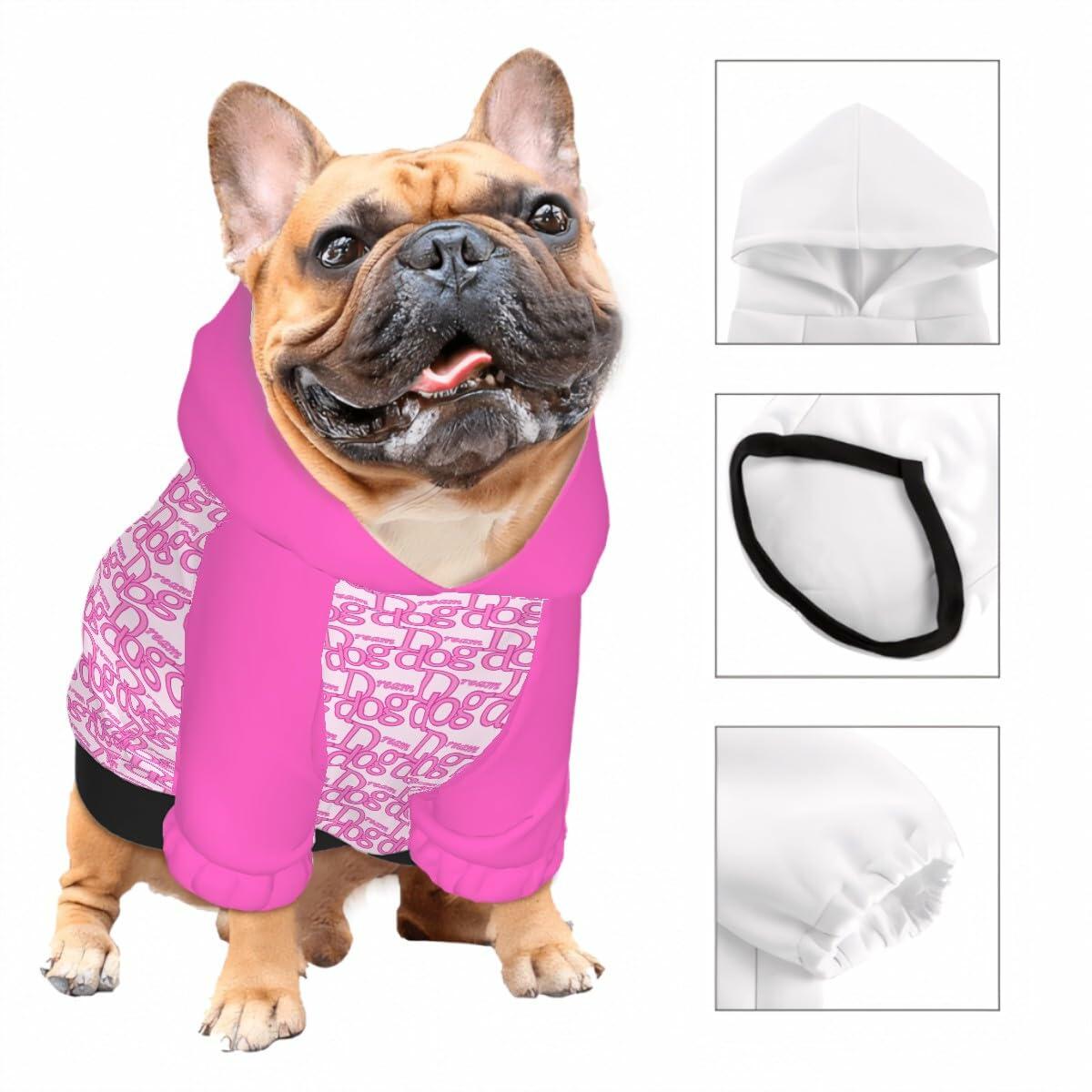 Dream Dog Small Breed Hoodie Pet Clothes XS to XXL - Luxury Shirts Pet, Dog Clothes, Super Soft and Warm Hooded Shirt Blue and Pink Colors (Dark Pink, XX-Large)