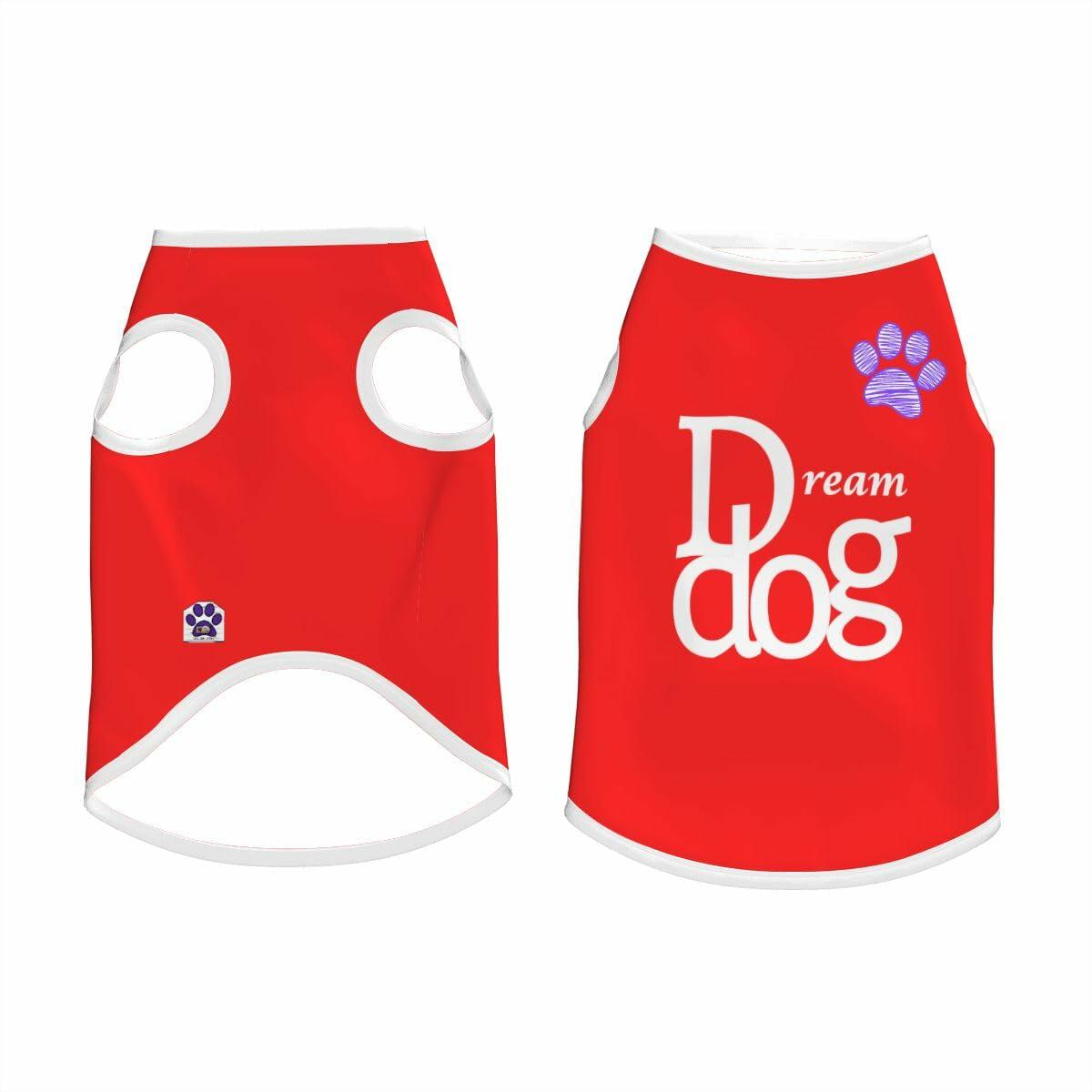 Dream Dog Medium - Large Breed - XL to 5XL - Luxury Cotton Tank Top, T-Shirt Cat, Pet, Dog Clothes, Super Soft & Warm, Purple, Red and Purple & Pink Multi-Color Shirt (Red, XX-Large)