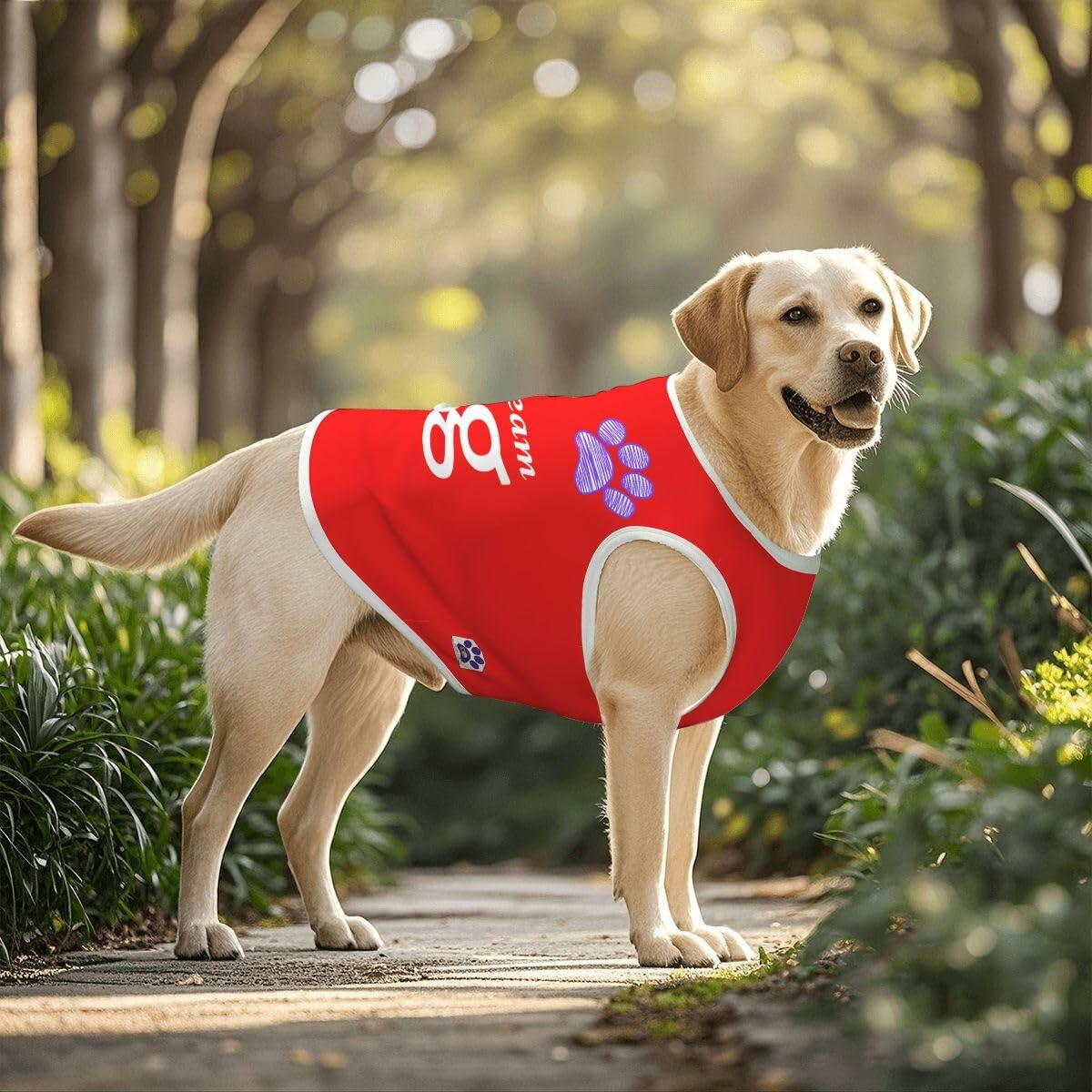 Dream Dog Medium - Large Breed - XL to 5XL - Luxury Cotton Tank Top, T-Shirt Cat, Pet, Dog Clothes, Super Soft & Warm, Purple, Red and Purple & Pink Multi-Color Shirt (Red, XX-Large)