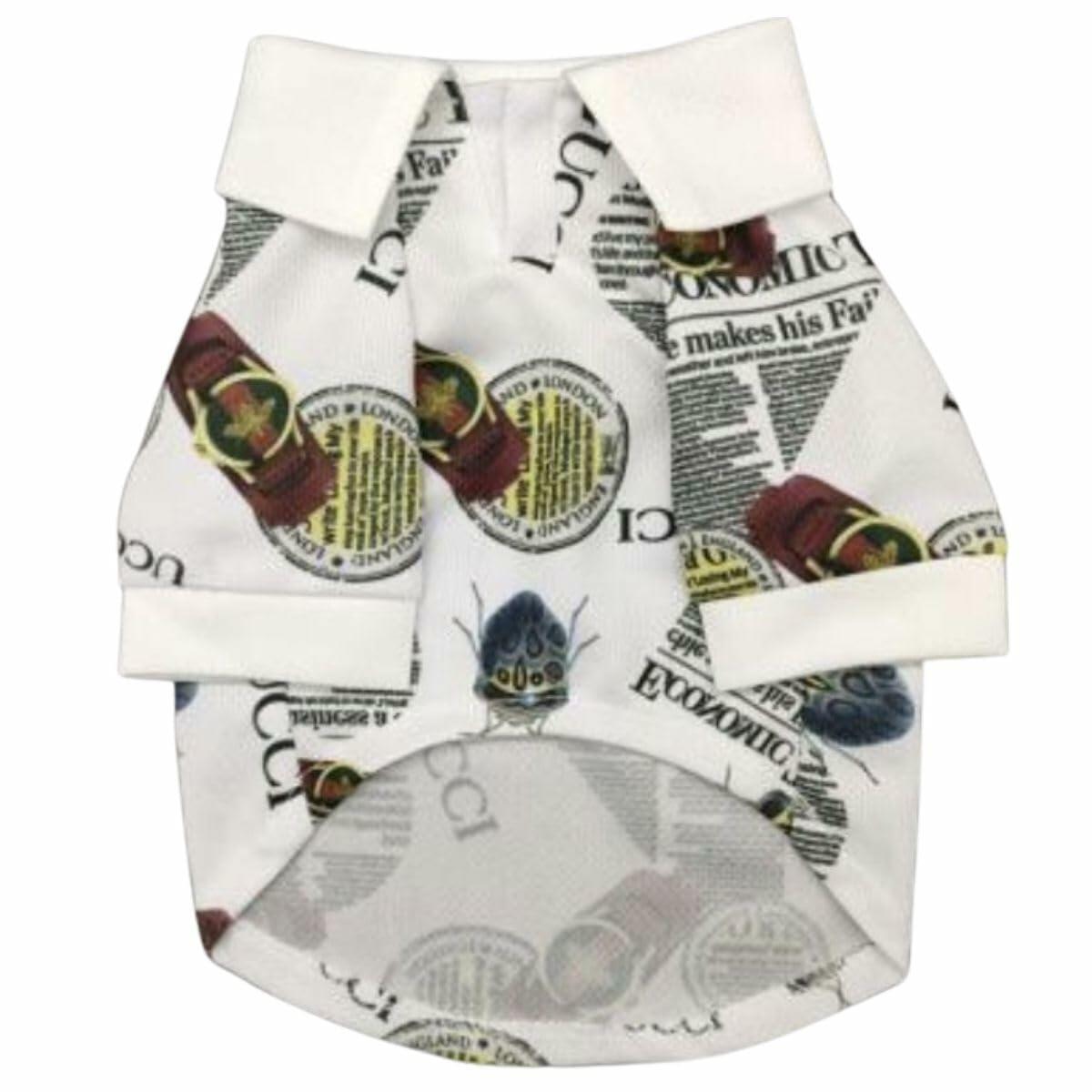 Luxury Designer-Inspired Replica.Dream Dog Luxury Dress Shirt Pet Summer Party Stylish Clothes, X-S to XX-Large, Small - Medium Breeds and French Bulldog Sizes (Large)