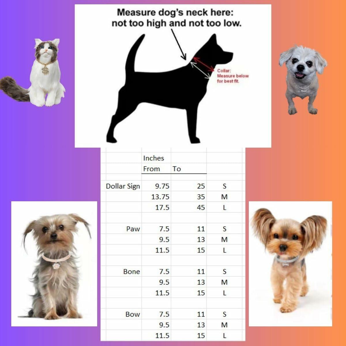 Dog Jewelry dog accessories (Rose Gold Paw, Medium)