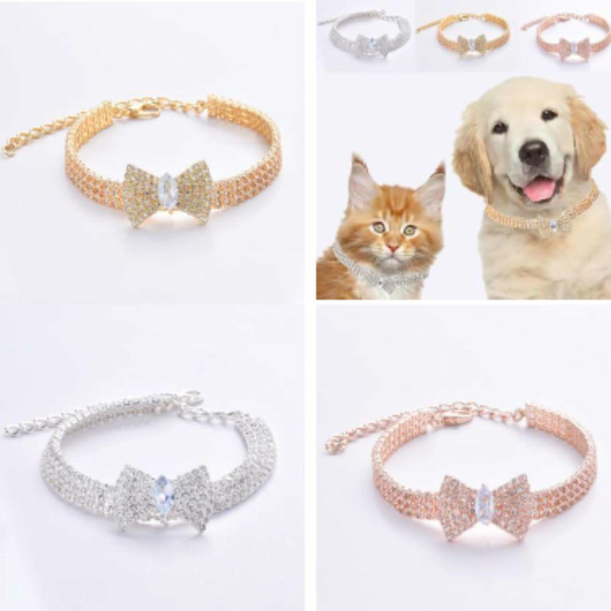 Dog Jewelry dog accessories (Rose Gold Paw, Medium)