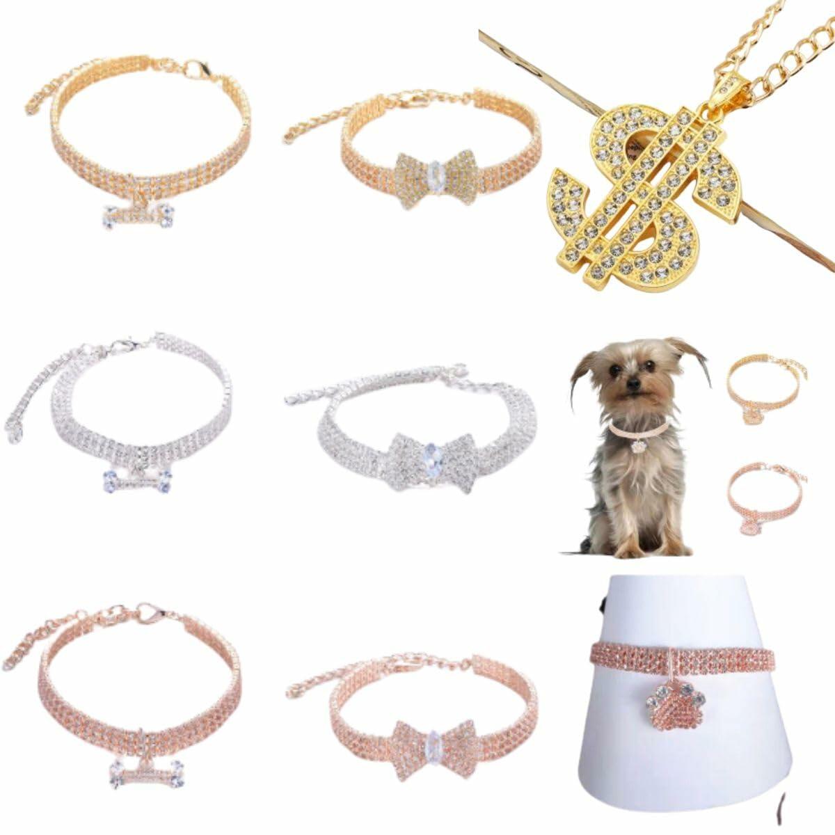 Dog Jewelry dog accessories (Rose Gold Paw, Medium)
