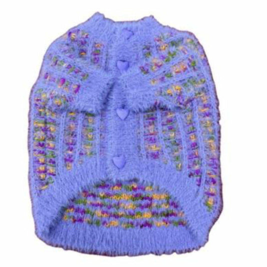 DreamDog Small Breeds Only,Luxury Fashion Fuzzy Sweater Jacket Cat Dog Apparel Pet Clothes, Super Soft, Warm Clothing, Pink and Purple, S to 2XL (Purple, X-Large)