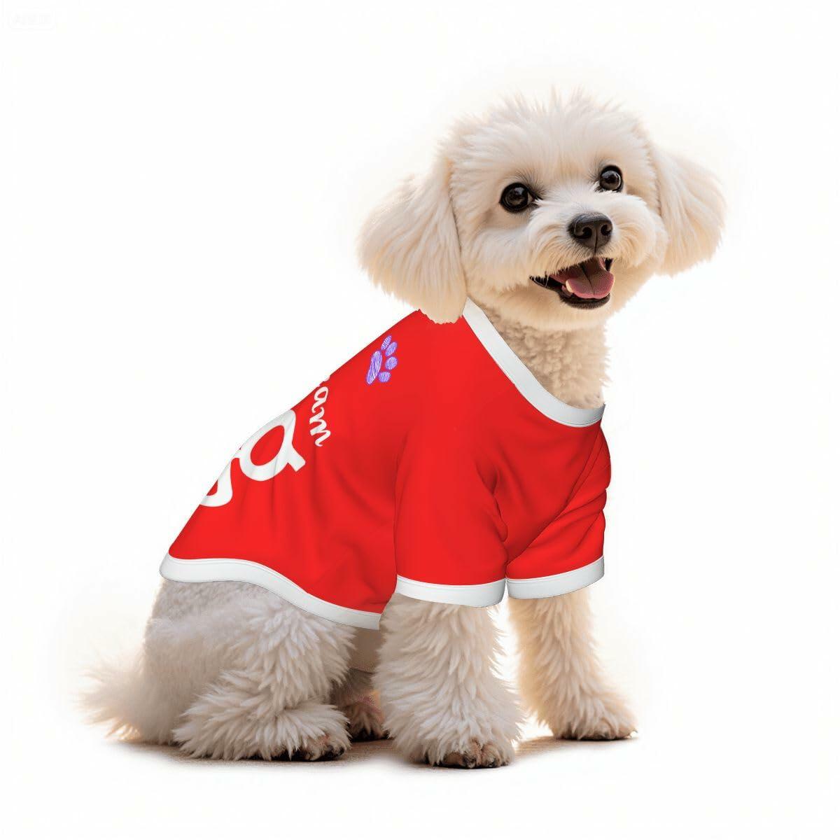 Dream Dog Small Breed - S, M, & L - Luxury Cotton Shirts Cat, Pet, Dog Clothes, Super Soft and Warm (Red, Large)