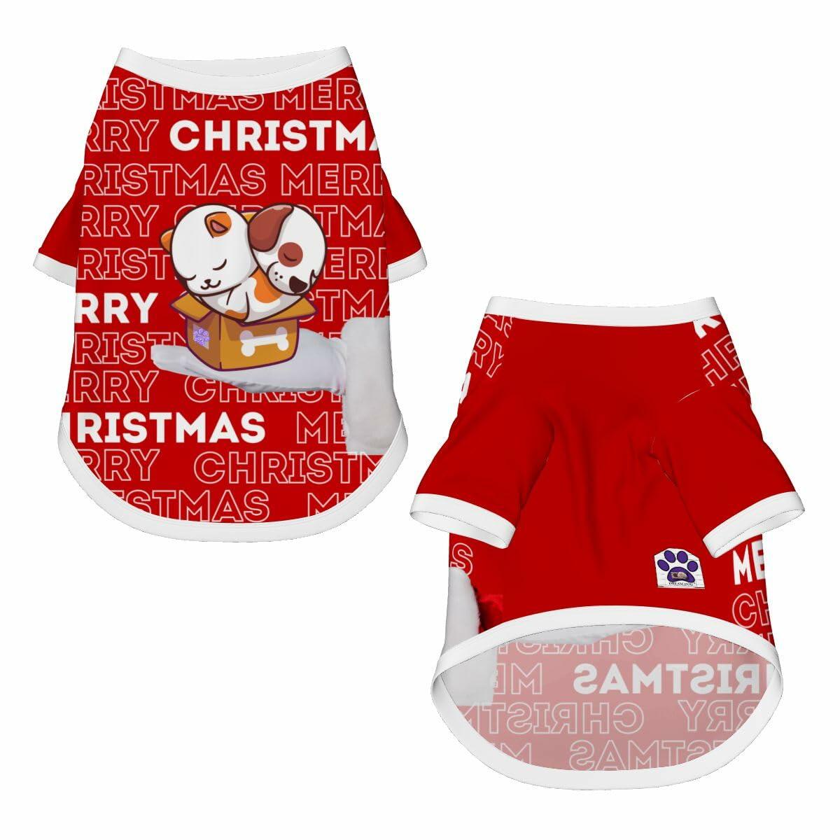 Dream Dog Small Breed - Christmas - S, M, & L - Luxury Cotton Shirts Cat, Pet, Dog Clothes, Super Soft and Warm X-MAS T-Shirt