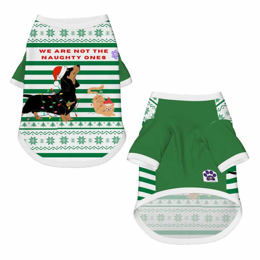 Dream Dog Small Breed - Christmas - S, M, & L - Luxury Cotton Shirts Cat, Pet, Dog Clothes, Super Soft and Warm X-MAS T-Shirt (Xmas Green, Large)