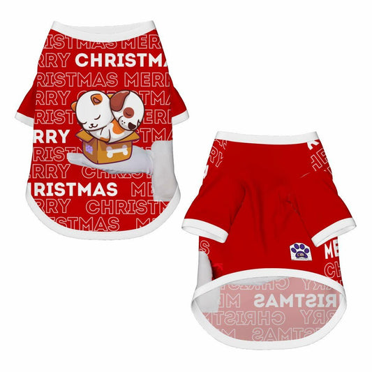 Dream Dog Small Breed - Christmas - S, M, & L - Luxury Cotton Shirts Cat, Pet, Dog Clothes, Super Soft and Warm X-MAS T-Shirt (Xmas Red, Medium)