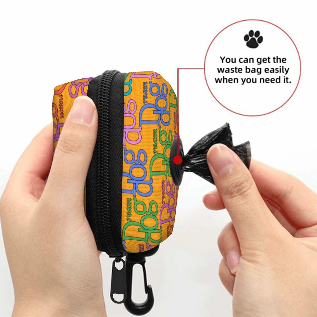 Dream Dog Designer Poop Bag Holder Soft Fabric Dispenser Waste Bag For Pets, 7 Colors Available