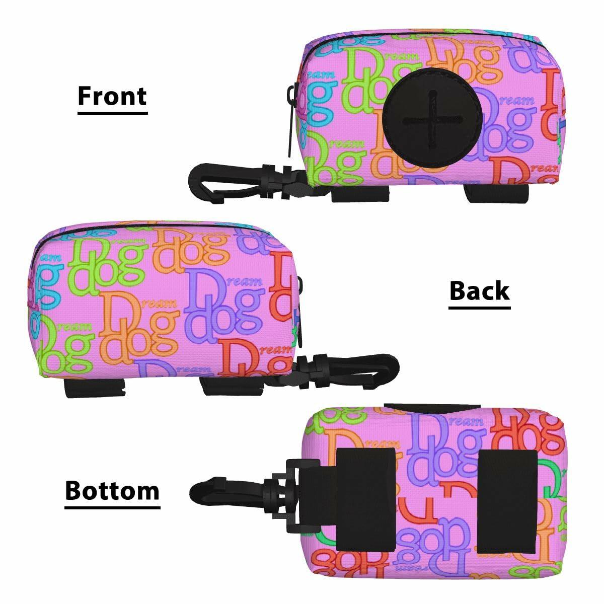 Dream Dog Designer Poop Bag Holder Soft Fabric Dispenser Waste Bag For Pets, 7 Colors Available