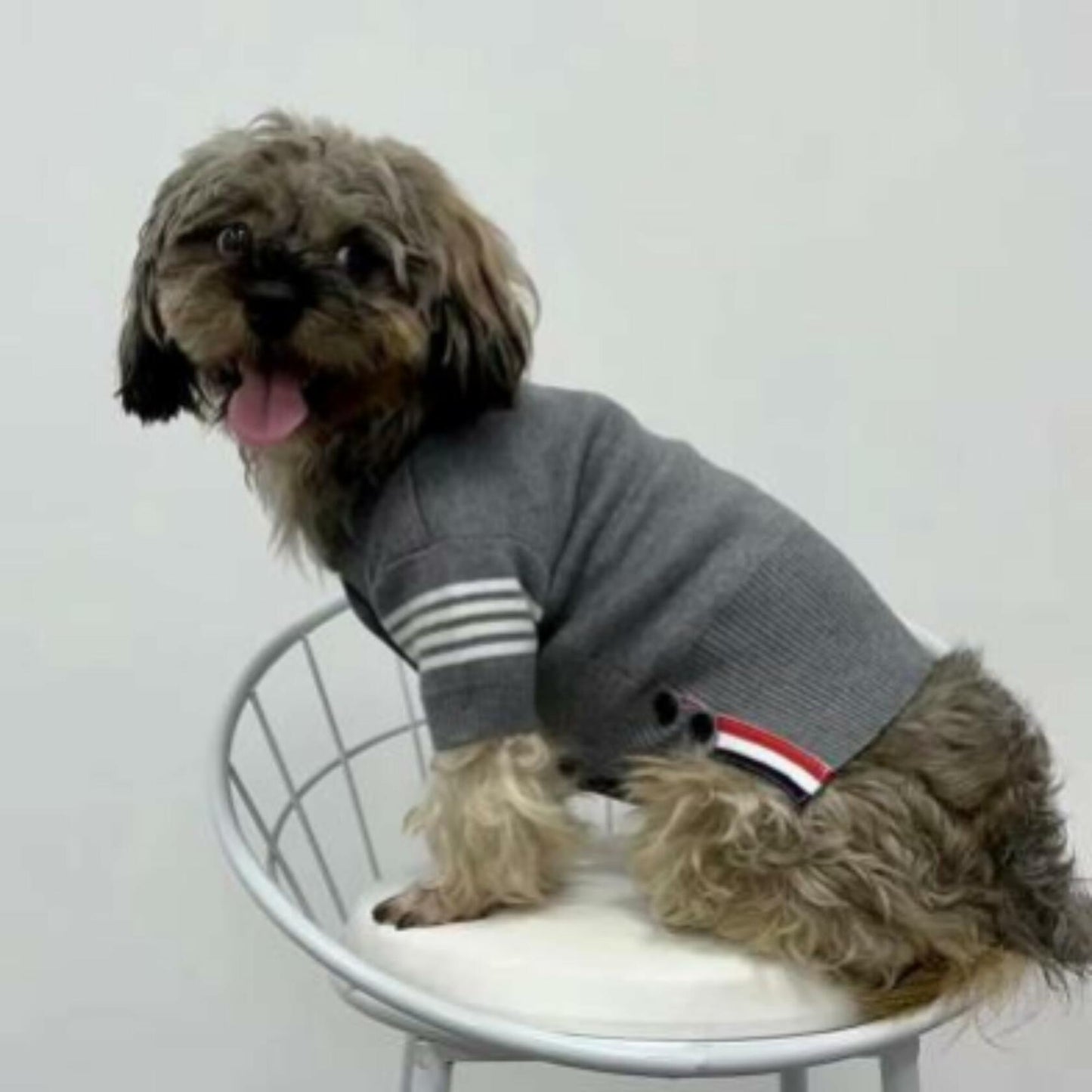 Dream Dog, Small Breed Only - Luxury - S to XXL - Luxury Gray w/Some Stipes, Sweater Cat, Pet, Dog Clothes