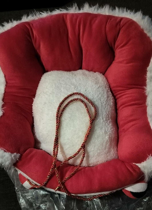 Dream Dog Christmas Sleigh Dog Bed - Festive Plush Cozy Dog Cat Beds, Winter Washable Holiday Sleeping Sofa Non-Slip for Small & Medium Pets Indoor Rest