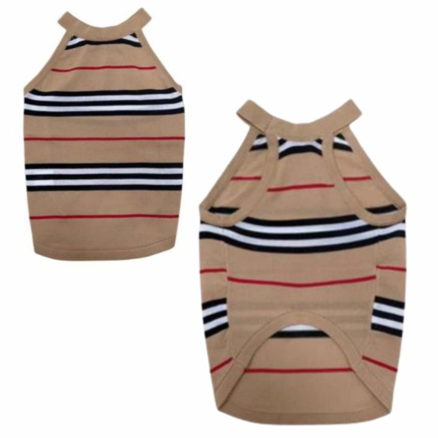 Dream Dog Small Breed - XS to 2XL - Luxury Sweater Vest, Cat, Pet, Dog Clothes, Super Soft Vest, Summer Winter Dog Apparel Beige Stripe