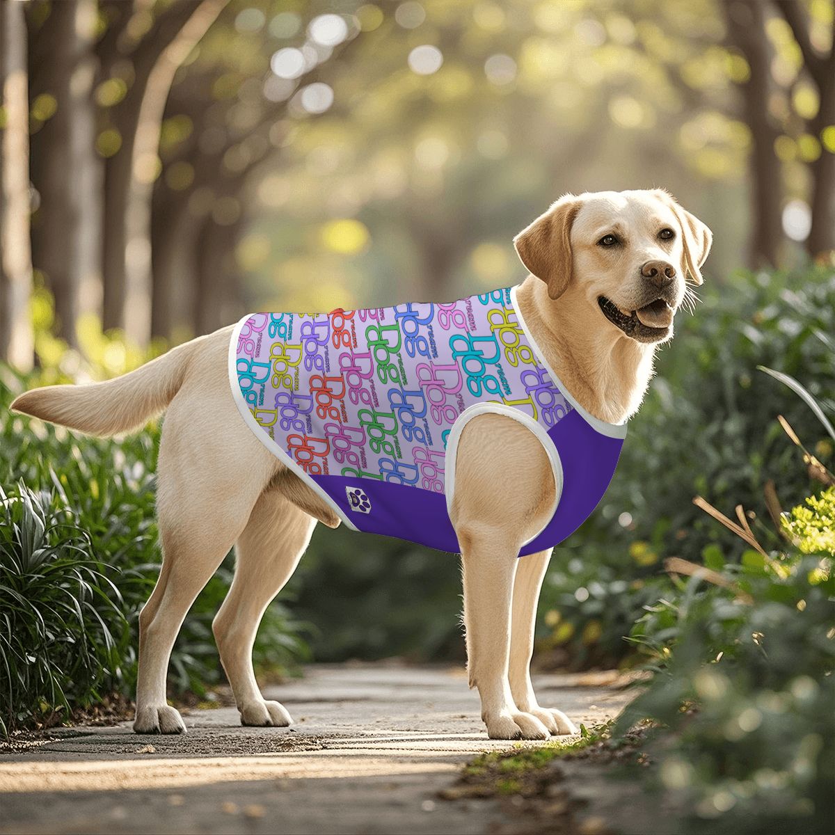 Dream Dog Medium - Large Breed - XL to 5XL - Luxury Cotton Tank Top, T-Shirt Cat, Pet, Dog Clothes, Super Soft & Warm, Purple, Red and Purple & Pink Multi-Color Shirt