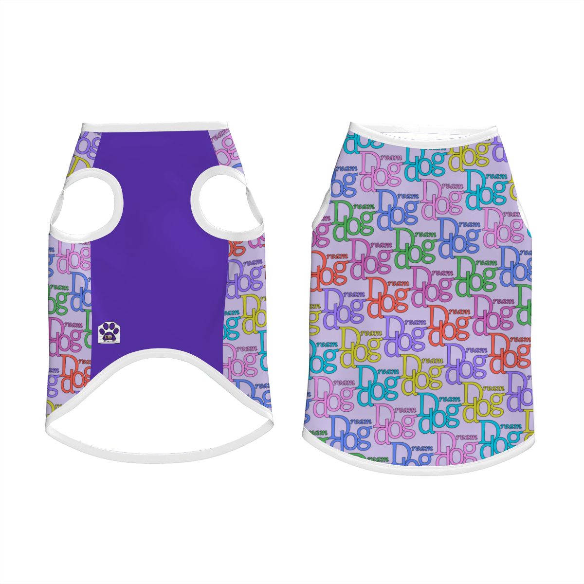 Dream Dog Medium - Large Breed - XL to 5XL - Luxury Cotton Tank Top, T-Shirt Cat, Pet, Dog Clothes, Super Soft & Warm, Purple, Red and Purple & Pink Multi-Color Shirt